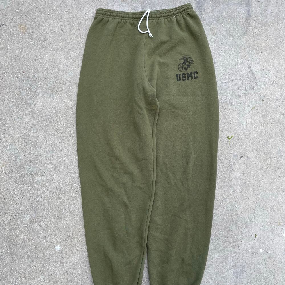Vintage USMC Military Sweatpants OD Green Marines PT Joggers Mens M Surplus